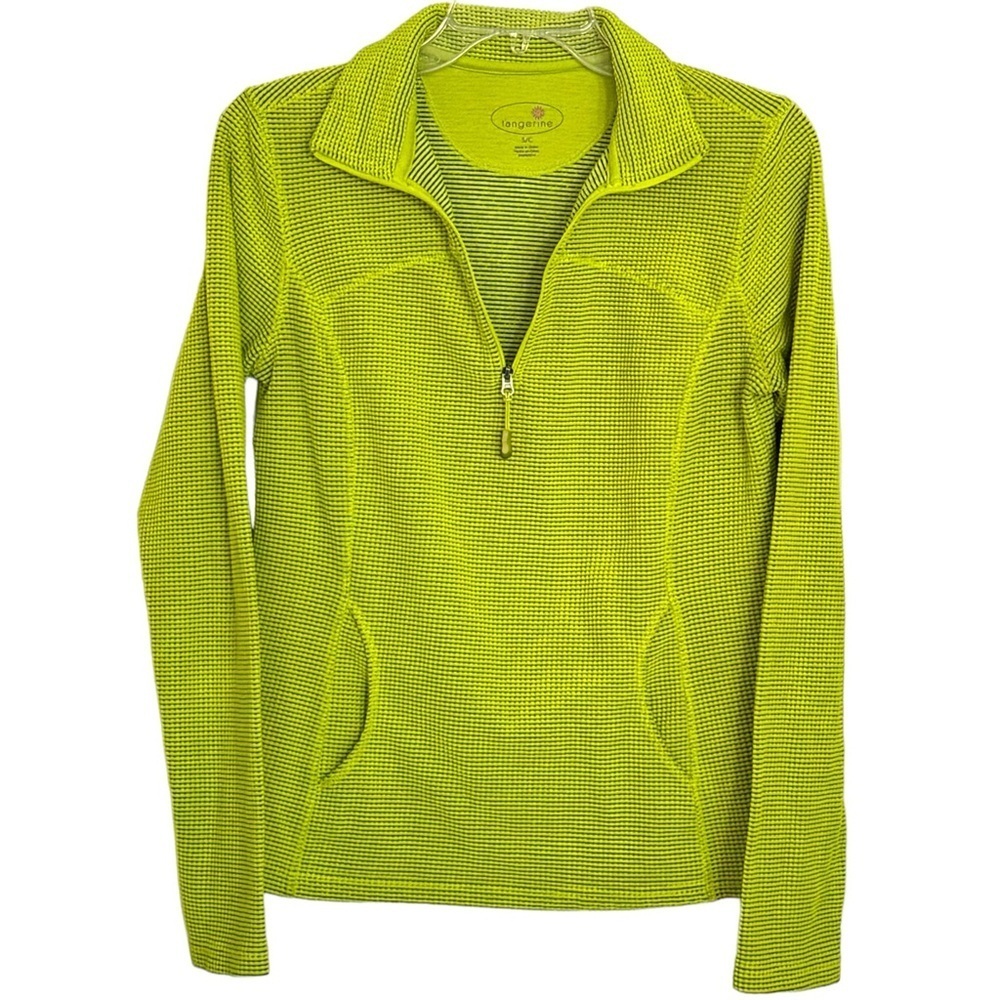 Tangerine Athletic Performance Green Quarter Zip Jacket Pockets Size Small